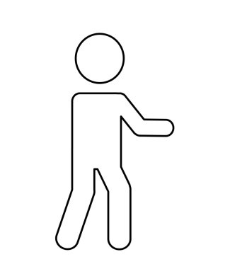 izole insan figürü siluet simge tasarlamak