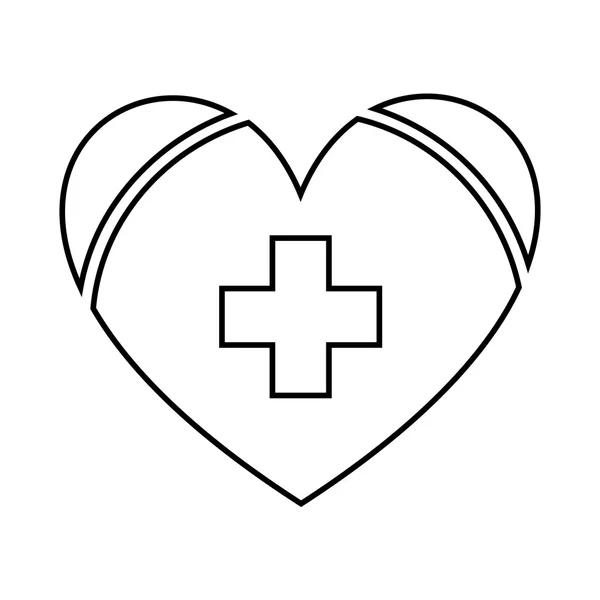 Gesundes Herz Symbol isolierte Icon-Design — Stockvektor