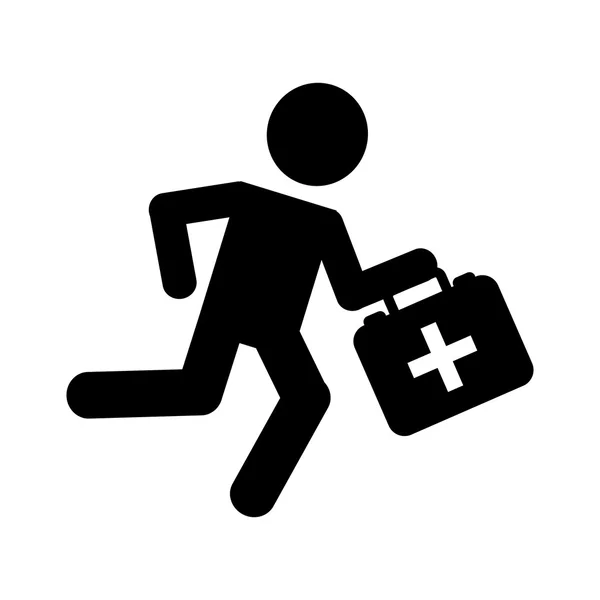 Paramedic running isolated icon design — Stock Vector