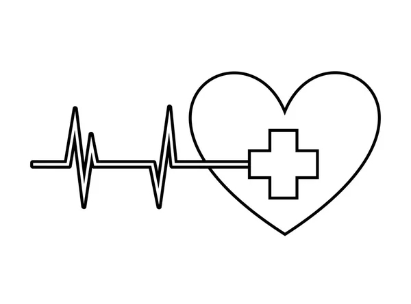 Здоровий символ серця ізольований дизайн піктограми — стоковий вектор