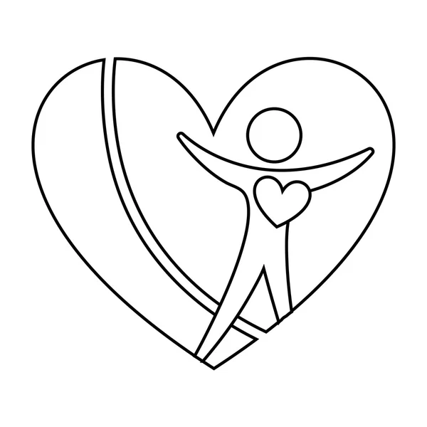Símbolo del corazón saludable diseño icono aislado — Vector de stock