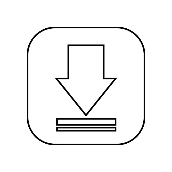 Letöltés nyílgombra elszigetelt ikon tervezés — Stock Vector