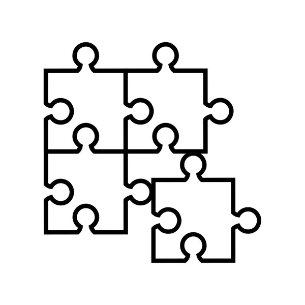 Puzzle kusů izolované ikony designu — Stockový vektor