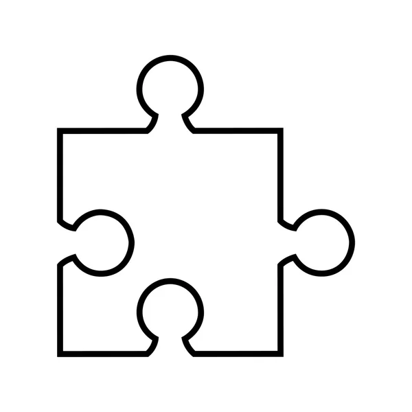 퍼즐 조각 격리 아이콘 디자인 — 스톡 벡터