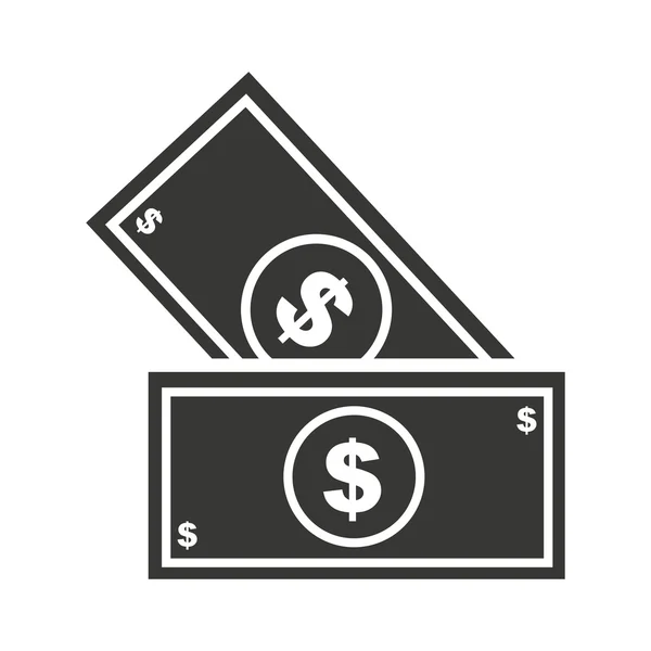 Notas dólares design ícone isolado — Vetor de Stock