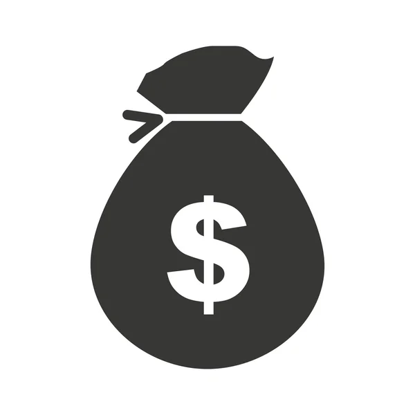 Saco de dinheiro design ícone isolado — Vetor de Stock