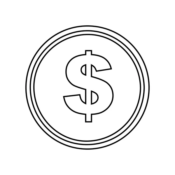 Moeda dinheiro design ícone isolado — Vetor de Stock