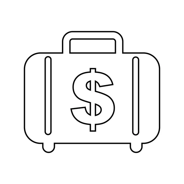 Money briefcase isolated icon design — Stock Vector