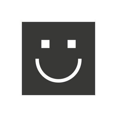 mutlu yüz kare izole simgesi tasarım