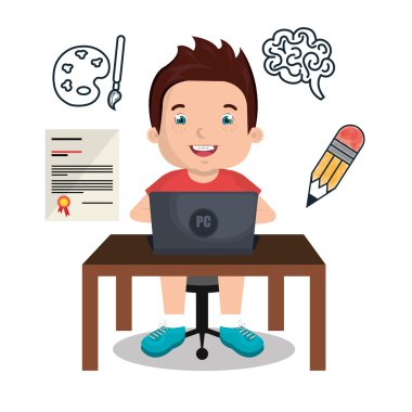 çevrimiçi eğitim çocuk izole simgesi