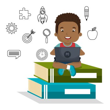 çevrimiçi eğitim çocuk izole simgesi