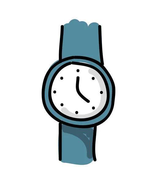 Reloj de mano dibujo icono de diseño aislado — Vector de stock