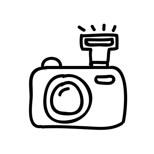 Fotoaparát fotografie výkresu izolované ikonu design — Stockový vektor