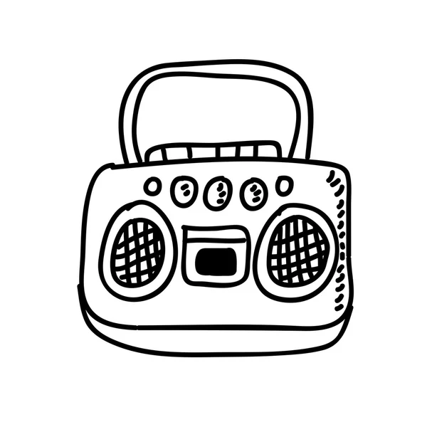 Dessin radio icône isolée design — Image vectorielle