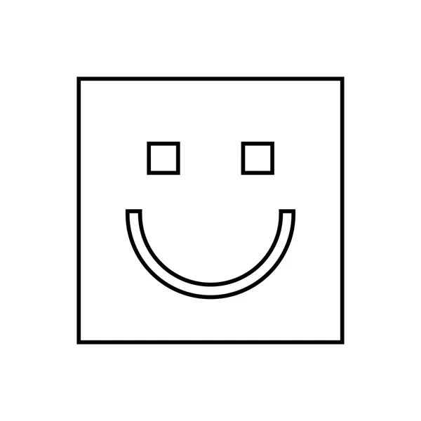 Heureux visage carré isolé icône design — Image vectorielle