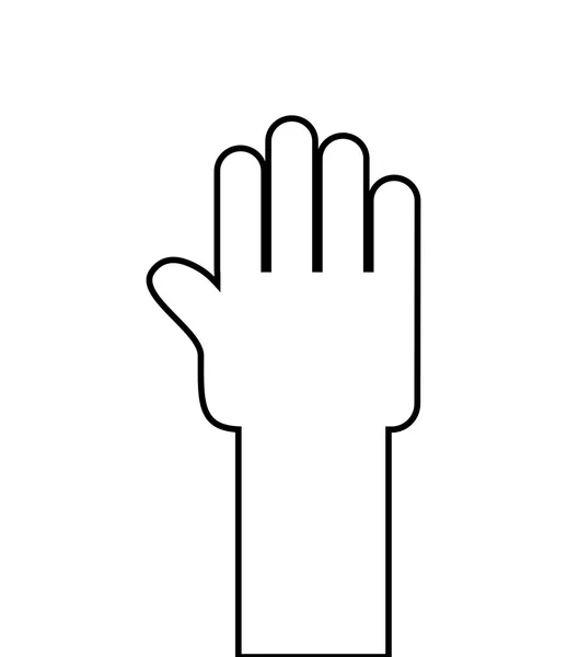 Hand stop geïsoleerd pictogram ontwerp — Stockvector