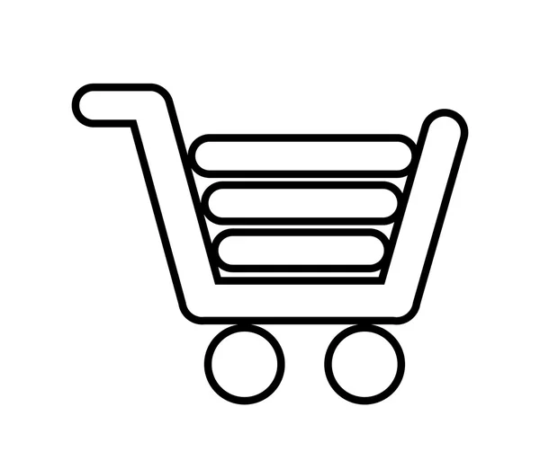 Carrito de compras diseño icono aislado — Vector de stock
