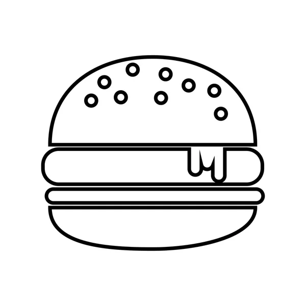 Heerlijke hamburger geïsoleerd pictogram ontwerp — Stockvector