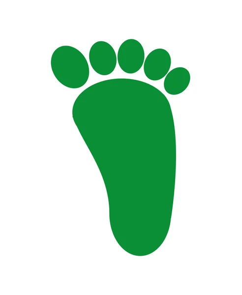 Foot print green isolated icon design — Stock Vector