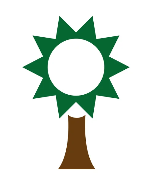 Árvore ecológica com design de ícone isolado do sol — Vetor de Stock