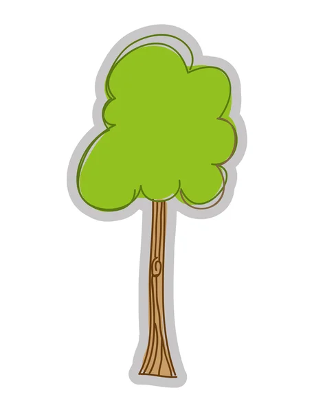 Träd växt ritning isolerade ikon design — Stock vektor