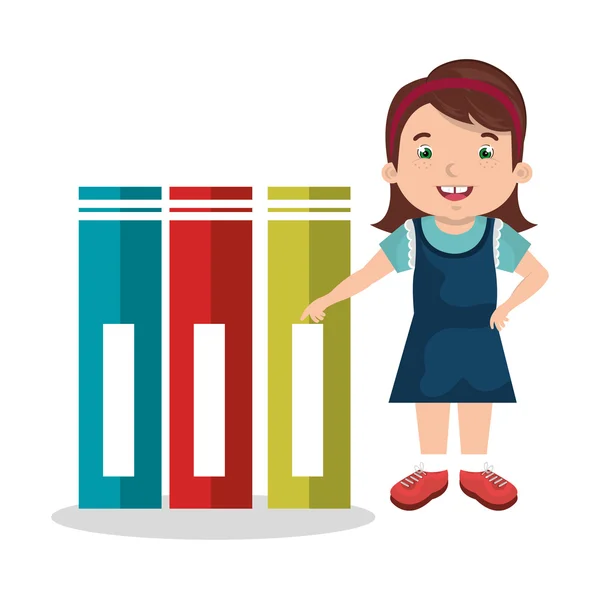 Girl studying isolated icon design — Stock Vector