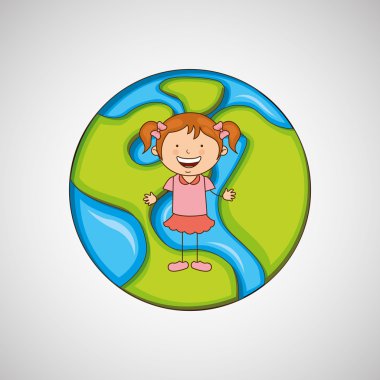 Dünya tasarım etrafında çocuklar