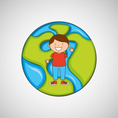 Dünya tasarım etrafında çocuklar