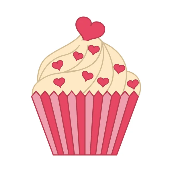 Delicious cupcake isolated icon design — Stock Vector