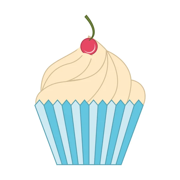 Delicious cupcake isolated icon design — Stock Vector