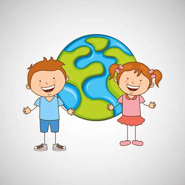 Enfants autour du monde design — Image vectorielle