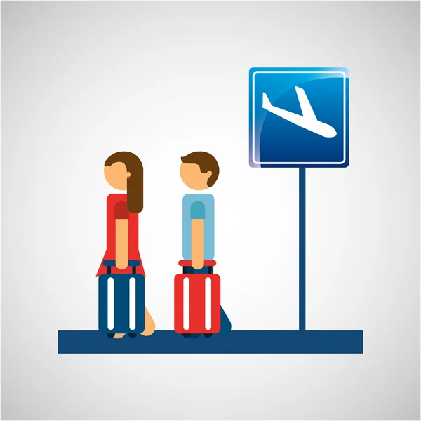 Diseño de terminal de aeropuerto — Vector de stock