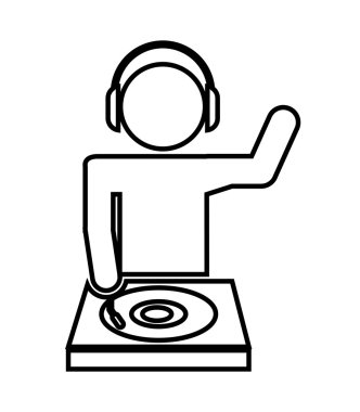 disk jokey siluet  