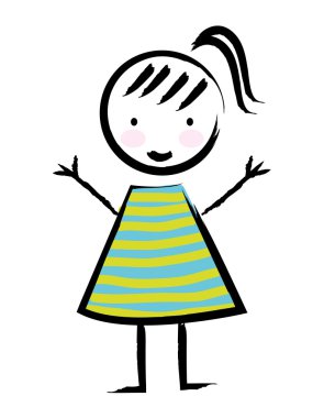 mutlu kız çizilmiş 