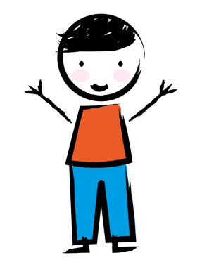 mutlu çocuk çizilmiş 