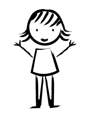 mutlu kız çizilmiş  
