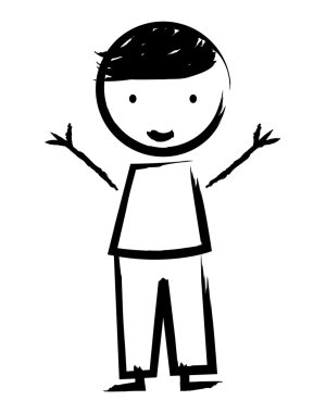 mutlu çocuk çizilmiş  