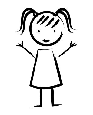 mutlu kız çizilmiş  