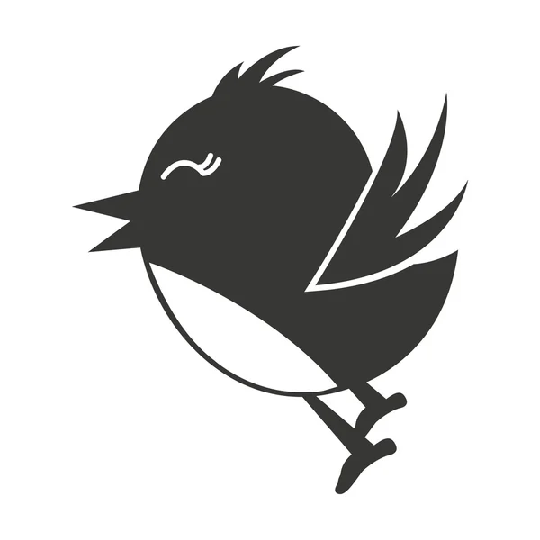 Cute bird silhouette — Stock Vector