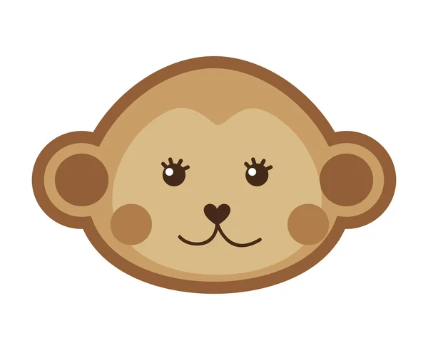 Sevimli maymun simgesi tasarım — Stok Vektör
