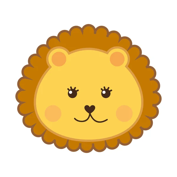 귀여운 사자 머리 아이콘 디자인 — 스톡 벡터