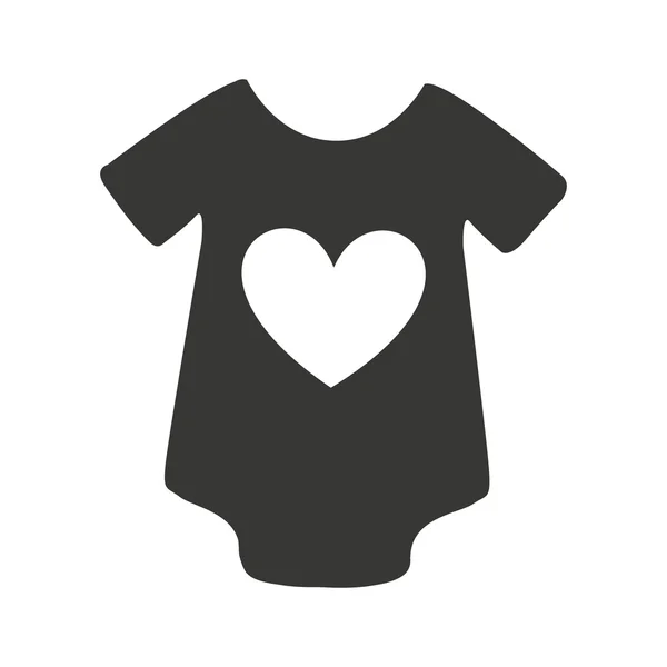 Fato de bebê com coração — Vetor de Stock