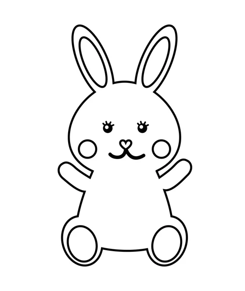 귀여운 토끼 아이콘 디자인 — 스톡 벡터