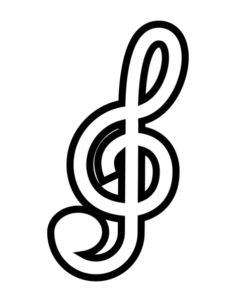 Nota musical diseño de icono aislado — Archivo Imágenes Vectoriales