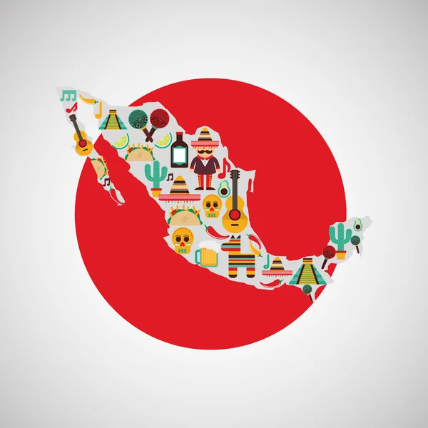 Diseño de cultura mexicana — Vector de stock