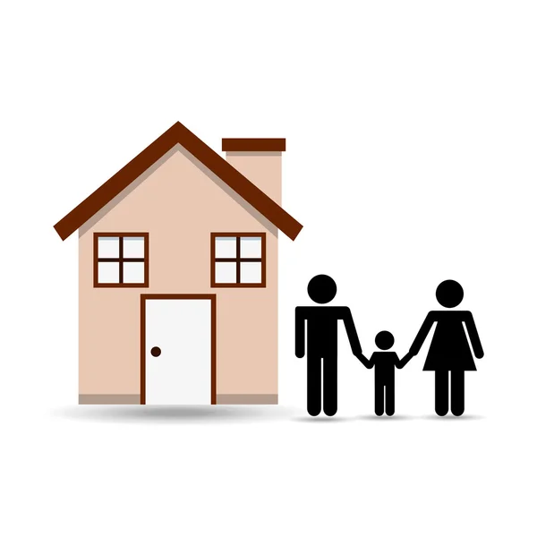 Konstrukce rodinných domů — Stockový vektor