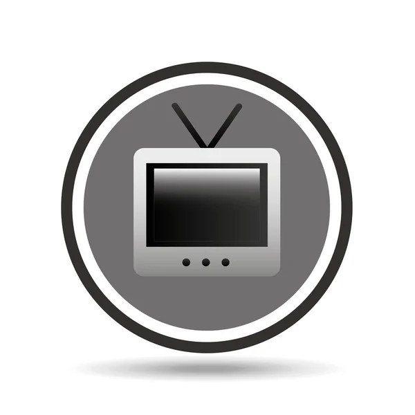 Gamla TV-ritning isolerade ikon design — Stock vektor