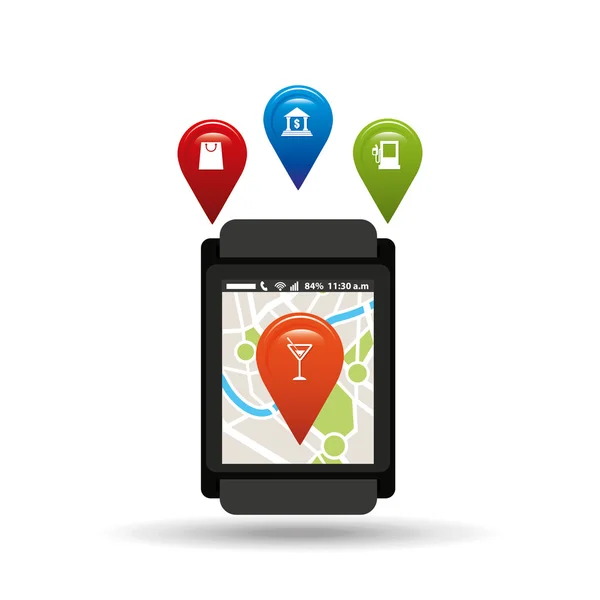 Diseño de servicio Gps — Vector de stock