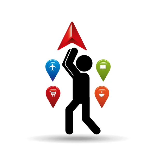 Diseño de servicio Gps — Vector de stock