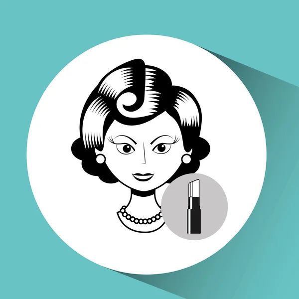 Diseño de maquillaje femenino — Archivo Imágenes Vectoriales